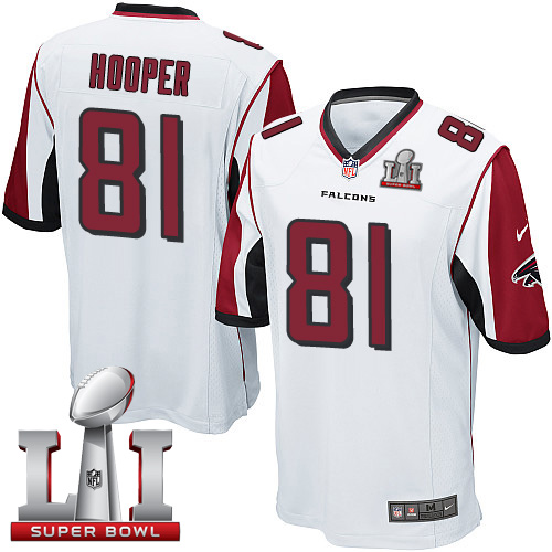 Nike Falcons #81 Austin Hooper White Super Bowl LI 51 Youth Stitched NFL Elite Jersey